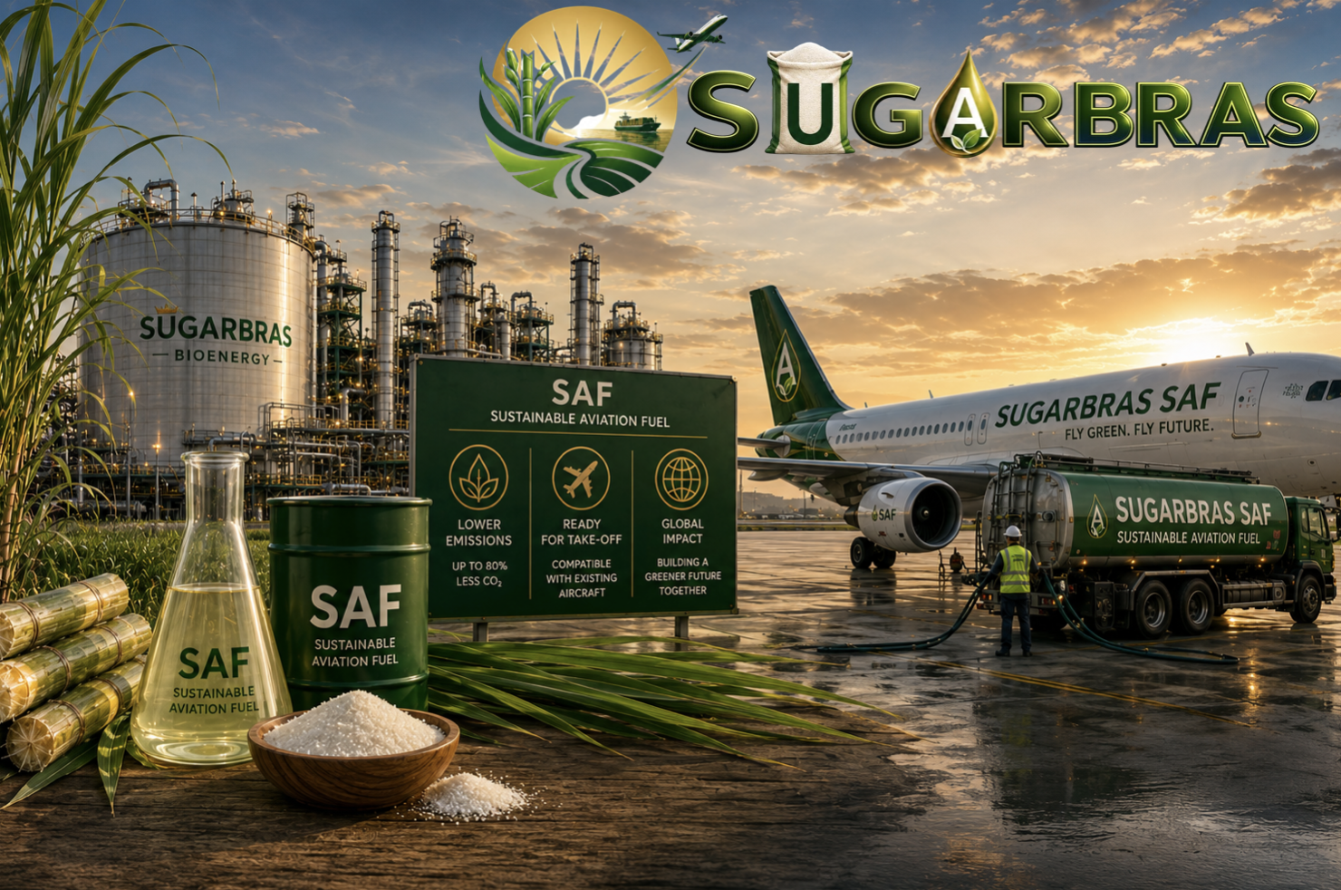 Sustainable Aviation Fuel SAF from Brazilian sugarcane